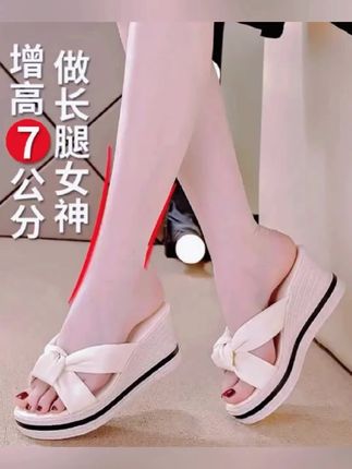 高品质真皮软皮亲肤坡跟拖鞋女外穿2025夏季新款高跟女士轻便凉拖#软底软面穿上超舒服 #脚宽脚胖都可以 #舒适养脚 #百搭鞋子