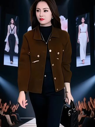 #檀健次超帅气版琥珀流光#时尚短款外套女#2024秋季新款宽松显瘦夹克#小个子休闲牛仔夹克#时尚洋气百搭上衣