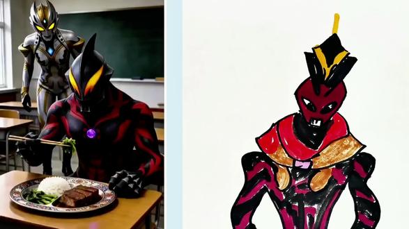 贝利亚照顾赛罗奥特曼 #简笔画#奥特曼#看动画学画画#一学就会的简笔画#二次元@抖音创作者中心 @抖音创作小助手