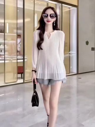 大码女装法式荷叶边遮肚子短袖雪纺衫女夏季胖mm宽松显瘦t恤上衣#夏季新款搭配 #谁穿谁好看又洋气又显瘦