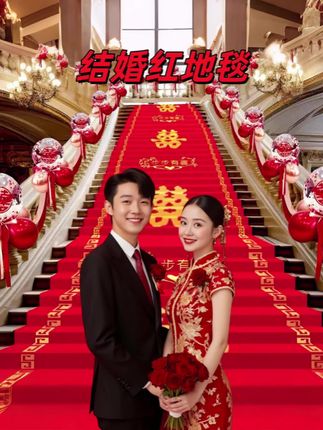 结婚红地毯:防滑加厚一次性客厅卧室婚庆红色大地毯喜庆装饰品地垫#结婚地毯 #一次性红地毯 #备婚好物分享 #备婚攻略 #超便宜超划算