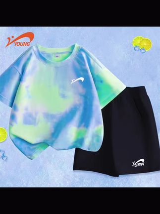 贵人鸟童装男童夏装套装儿童夏季纯棉短袖t恤女童短裤运动服装薄#好物分享 #每日推荐 #源头工厂 #好物推荐🔥 #强烈推荐