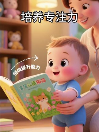 宝宝1-3岁大脑疯狂长,《宝宝认知藏猫猫》玩着练脑力#宝宝脑力开发 #1-3岁育儿攻略 #专注力训练小游戏 #宝宝认知启蒙 #亲子互动玩具推荐