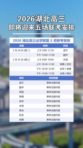 2026湖北高三即将迎来五场联考安排~你家孩子会参加哪场呢?#湖北高考 #湖北高三 #升学 #武汉同城