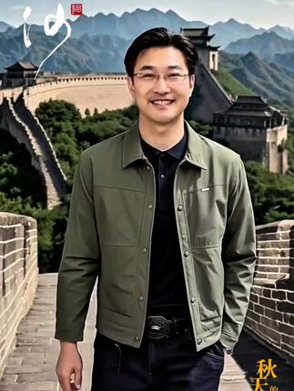 漫步长城,感受历史厚重,搭配简约外套,时尚与经典并存。🏞️🧥 #时尚男装 #外套穿搭