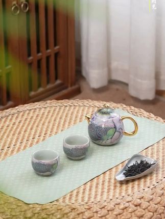 【#孔雀龙胆壶 一壶两杯小套装陶瓷功夫茶具高档茶杯泡茶壶陶瓷干泡壶】#陶瓷茶具#器物之美 #功夫茶具 #茶生活