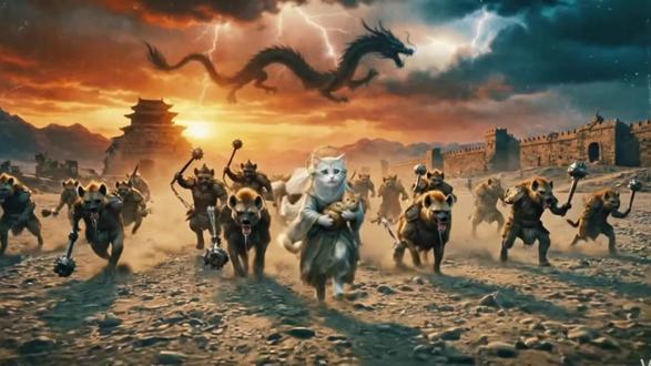 第一章序幕,十二星座终化猫之锦瑶遇险。 #猫meme #AI短剧 #十二星座