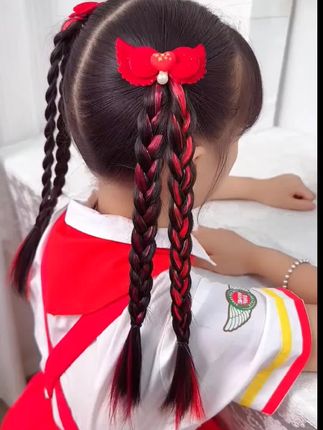 #发夹发饰 #假发辫子发夹 #儿童发型 #儿童发夹头饰 #编发