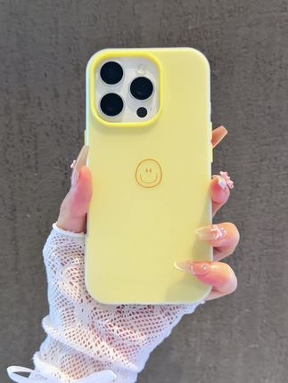 奶黄线条圆笑脸果冻壳 #手机壳 #壁纸 #3c好物推荐