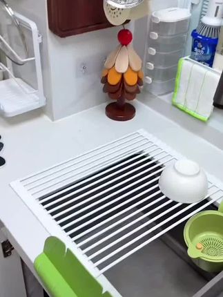 拾物造家水槽卷帘沥水架水池可折叠沥水洗碗沥水篮伸缩洗菜沥水垫