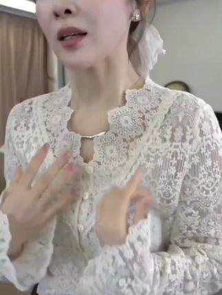 2025新款韩系时尚气质新款显瘦百搭气质蕾丝上衣LK2506006#蕾丝上衣 #时尚上衣 #百搭上衣