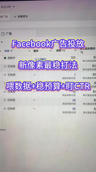 Facebook广告新像素冷启动最稳打法::喂数据 + 稳预算 + 盯 CTR,花钱不浪费!#facebook广告 #独立站 #独立站推广 #外贸#跨境电商