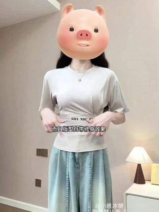 美式网红洋气衣服炸街女装字母印花短袖T恤夏季褶皱修身收腰上衣