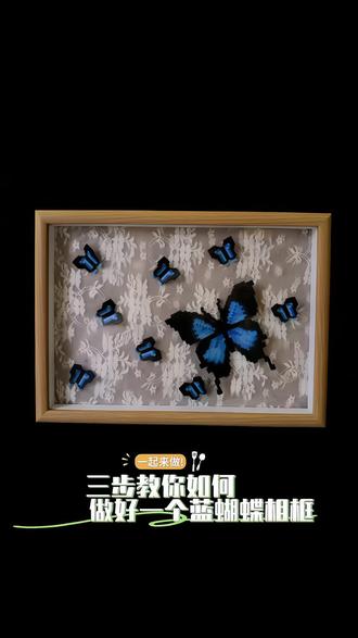 #热点 绝美蓝蝴蝶相框教程#拼豆 #拼豆日常 #手工diy制作 #手工作品