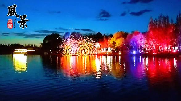 北湖公园晚上七点半还有两天(5月4日和5日)打铁花表演。