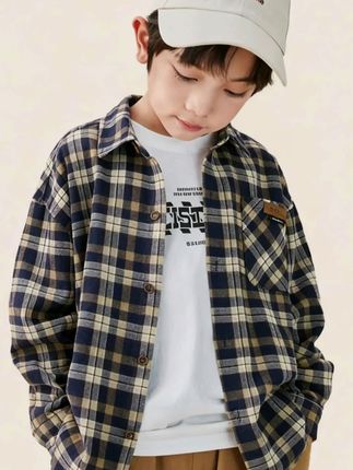 全棉的磨毛加厚衬衫 格形上身好看哦.#童装 #童装搭配 #童装推荐 #童装厂家 @DOU+小助手 @DOU+上热门