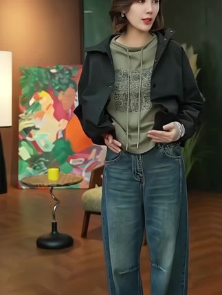 #秋季新款 #牛仔裤 #时尚潮流穿搭