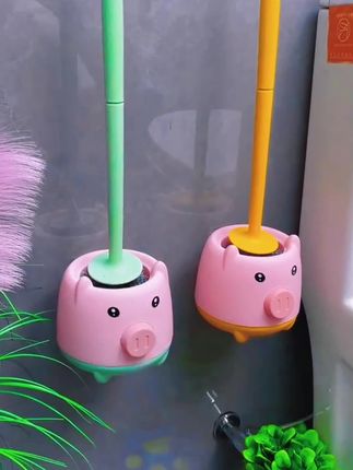 壁挂式马桶刷家用无死角带底座卡通厕所免打孔卫生间刷子清洁套装#好物分享