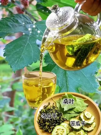 桑叶双瓜茶,乃大自然的养生妙品。它以桑叶、冬瓜干、苦瓜干精心配比而成。热水入壶,茶香四溢。轻嗅,芬芳交织。浅尝,桑叶淡雅、冬瓜清甜、苦瓜清苦交融,滋味独特。这不仅是茶,更是健康享受。于品味间,领略养生之趣,感受自然馈赠,让身心在茶香中舒缓。#喝养生茶 #桑叶双瓜茶#桑叶茶好处多多#苦瓜桑叶冬瓜茶 #冬瓜桑叶苦瓜茶