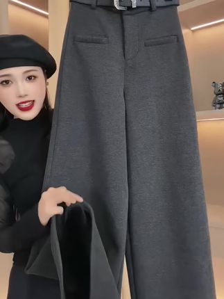 #毛呢裤 #阔腿裤 #显瘦裤子 #百搭裤子 #时尚百搭