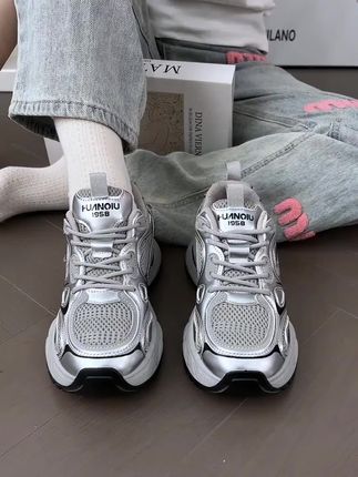 环球露思同款厚底秋季老爹鞋女款2025潮鞋透气休闲百搭时尚运动鞋#运动鞋女 #秋冬女鞋 #跑步鞋女 #舒服透气 #妈妈鞋