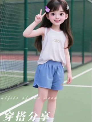 夏季凉感男女儿童休闲运动速干无袖背心短裤跑步套装透气舒适#高品质童装 #夏季穿搭 #运动休闲套装 #潮童穿搭 #运动穿搭