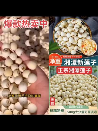 湖南正宗莲子干货去芯白莲子500g颗粒均匀饱满营养优选新鲜新货#强烈推荐#口感特别好 #健康食材 #口感好 #绿色食品 #