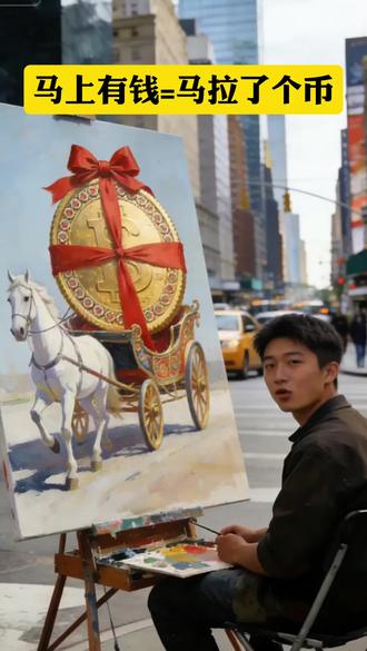 #街头艺术
街头画师正专注创作“马上有钱”图,马车载着巨型金币引来路人围观。
一位美女好奇询问画意,画师自信解释:“今年马年,寓意马上有钱!”
美女仔细端倪,突然一指:“这不就是马拉了个币吗?”
画师表情瞬间凝固,尴尬一笑——传统文化创意碰上现代谐音梗,彻底翻车!
评论区聊聊:你还见过哪些“好意变笑料”的瞬间?