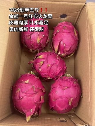 抖音网购火龙果,个大果甜,安全下车✌🏻 5斤才9块9!谁懂啊😭!火龙果很新鲜,个头也很大,果皮挺薄的,果肉很甜😋,汁水也足!直接啃或者榨汁都很棒!花青素满满!#红心火龙果 #火龙果 #花青素 #新鲜采摘 #在抖音入手的好东西