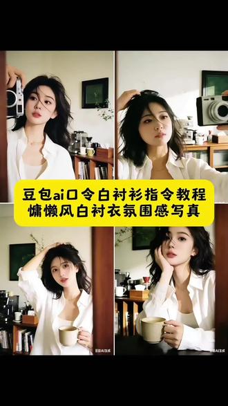 豆包ai口令白衬衫指令教程 慵懒风白衬衣氛围感写真 豆包ai口令白衬衫拿相机 豆包ai口令氛围感 豆包生成慵懒风照片指令 ai指令手拿相机 ai指令手拿咖啡 豆包ai口令白衬衫氛围感 ai指令手拿相机短发 #豆包ai #豆包出大片有两把刷子 #豆包ai口令白衬衫 #白衬衫 #ai指令手拿相机