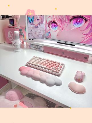 PIWIJOY棉花糖云朵75键盘手托护腕垫鼠标手腕托鼠标垫护腕女生#鼠标垫 #护腕垫 #数码配件