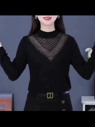 气质百搭网纱打底时尚女士打底衫网红打底衫内搭洋气