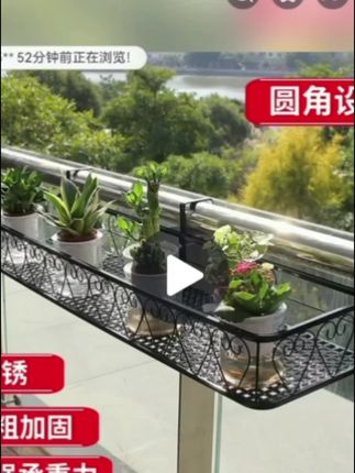 花架子阳台花盆架栏杆花架挂式花盆置物架防盗网多肉悬挂盆栽挂架
