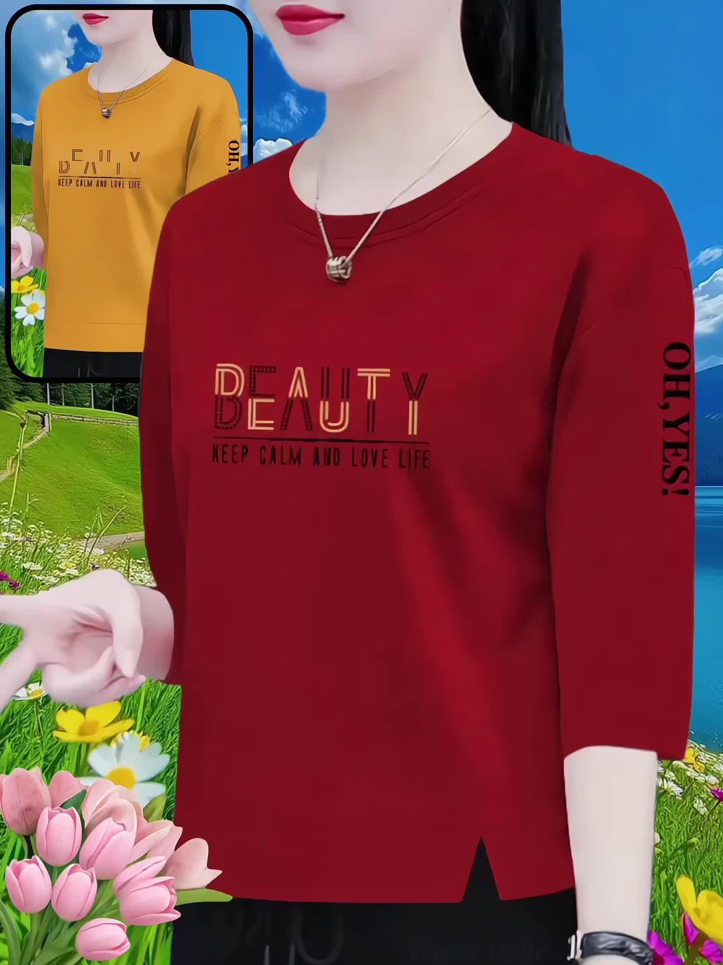 纯棉七分袖t恤女中年妈妈装夏季新款洋气宽松显瘦遮肚上衣女体恤#谁穿谁好看 #春秋穿搭 #面料舒适透气 #面料柔软舒适#内搭外穿都好看@DOU+小助手 @DOU+上热门
