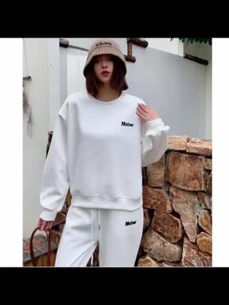 T122秋季新款韩版休闲时尚百搭牙刷绣字母女士运动套装2025-156