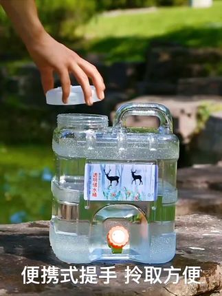 户外水桶家用储水用纯净矿泉车载带龙头蓄水箱大容量塑料透明水桶