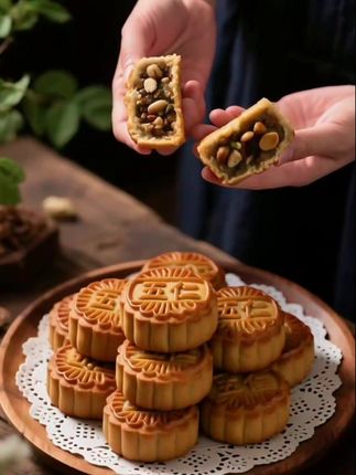 老五仁月饼!#快来一起尝个鲜 #传统糕点 #新鲜出炉 #月饼 #中秋月饼