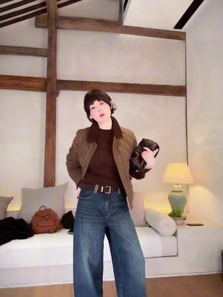 KOKOWANG【维港牛仔】痞帅炸街洗水做旧显瘦牛仔裤#显瘦裤子 #梨形身材穿搭 #牛仔裤 #秋冬都市硬核穿搭