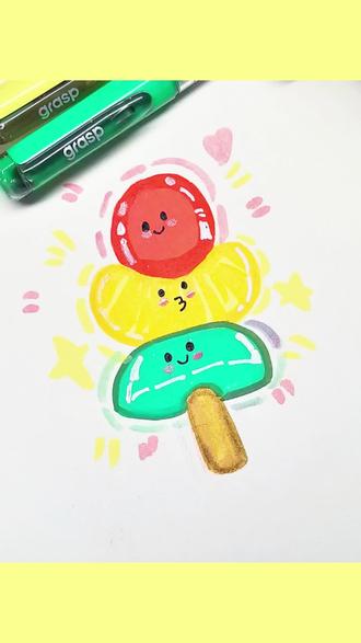 水果糖葫芦#简笔画 #绘画教程#丙烯马克笔画#一起学画