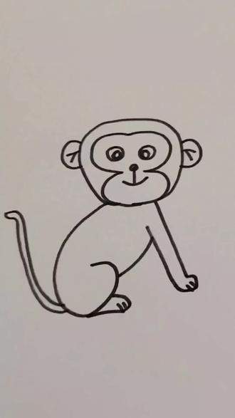 可爱小猴子,一学就会#简笔画教大家画简笔画 #创作者中心 #创作灵感 #小猴子