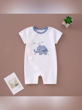 大象耳朵衣服婴幼儿立体小象会动图案纯棉连体衣宝宝夏季薄款网眼#纯棉布料 #质量杠杠滴 #面料柔软舒适 #价格实惠