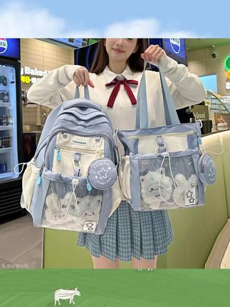 中学生书包女生小学生新款痛包双肩包女高级感小众背包高颜值#书包