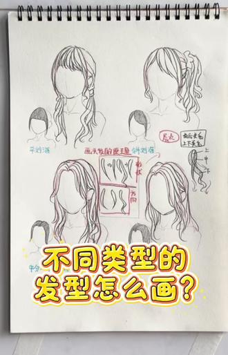 速写教程——不同发型怎么画? #速写#画画#美术#手绘#绘画教程
