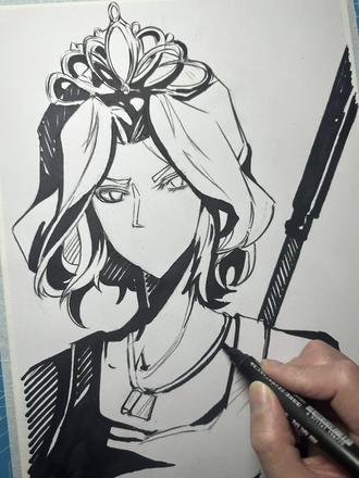 徒手绘画一期和平精英角色,叫什么名字来着? 临摹@将来 #画画教程 #绘画过程 #日常瞎画 #和平精英 #和平精英同人团 @抖音小助手