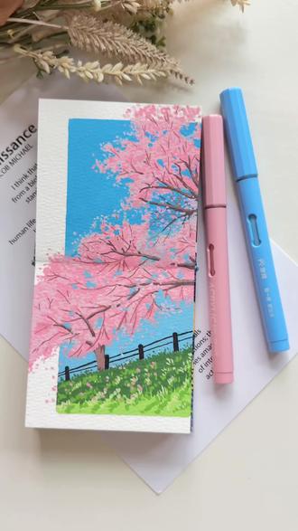 丙烯马克笔|春之樱花(附色号步骤手绘过程)
樱花正当季,一起画吧🌸
#跟抖音学画画 #丙烯马克笔 #樱花树下 #治愈系绘画 #手绘