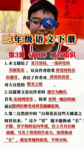 #生活服务热点中心 #三年级下册语文 三年级语文下册第3课《荷花》重点知识归纳#语文知识分享 #三年级语文下册 #每天跟我涨知识 @DOU+上热门 @抖音小助手 @DOU+小助手