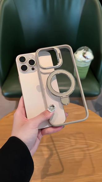 #iphone16promax 稳固站立桌面,竖放办公更高效,横放看剧解双手#磁吸支架手机壳 高清高透pc材质背板#透明手机壳 质感十足!展露原机风采,支持#无线磁吸 充电吸附很稳#苹果手机壳