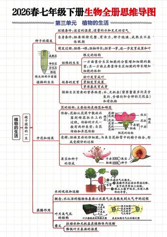 七下生物全册思维导图‼️‼️‼️#七下生物#全册重点#思维导图#家长收藏孩子受益