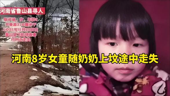 河南8岁女童随奶奶上坟途中走失#热点