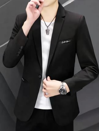男士西装修身韩版休闲西服外套,春秋季青年单西服#西装 #男士西装 #休闲西服 #休闲外套 #男士外套 @DOU+小助手 @巨量千川